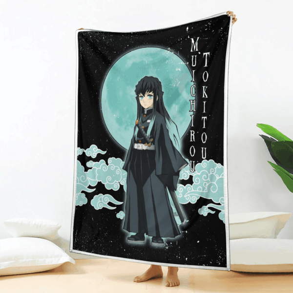 Plaid Muichirou Tokitou Demon Slayer Couverture Plaid Polaire Plaid Canapé – Image 2