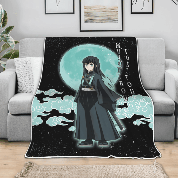 Plaid Muichirou Tokitou Demon Slayer Couverture Plaid Polaire Plaid Canapé – Image 3