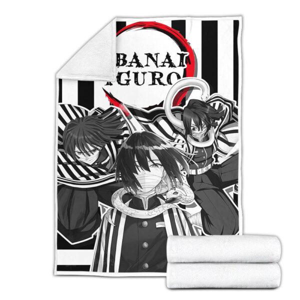 Plaid Obanai Iguro Demon Slayer 01 Couverture Plaid Polaire Plaid Canapé – Image 2