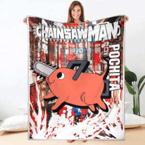 Plaid Pochita Chainsaw Man 02 Couverture Plaid Polaire Plaid Canapé