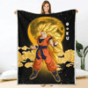 Plaid Goku Super Saiyan SSJ 3 Dragon Ball DBZ Couverture Plaid Polaire Plaid Canapé