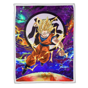 Plaid Goku Super Saiyan Dragon Ball DBZ Couverture Plaid Polaire Plaid Canapé