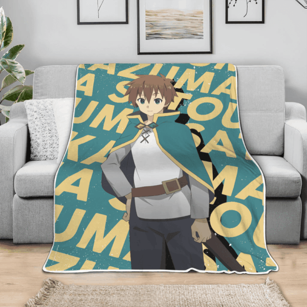 Plaid Kazuma Satou KonoSuba Couverture Plaid Polaire Plaid Canapé – Image 3