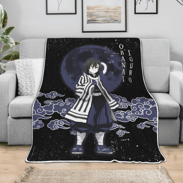 Plaid Obanai Iguro Demon Slayer 02 Couverture Plaid Polaire Plaid Canapé – Image 3