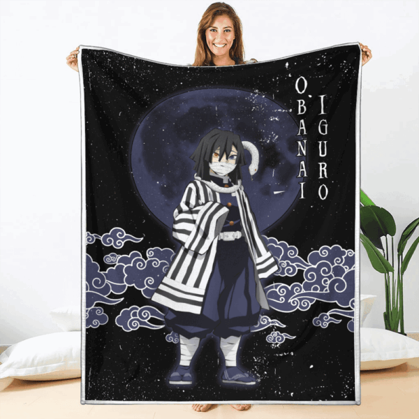 Plaid Obanai Iguro Demon Slayer 02 Couverture Plaid Polaire Plaid Canapé