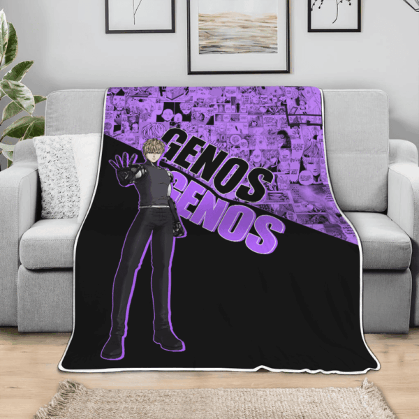 Plaid Genos One Punch Man Couverture Plaid Polaire Plaid Canapé – Image 3