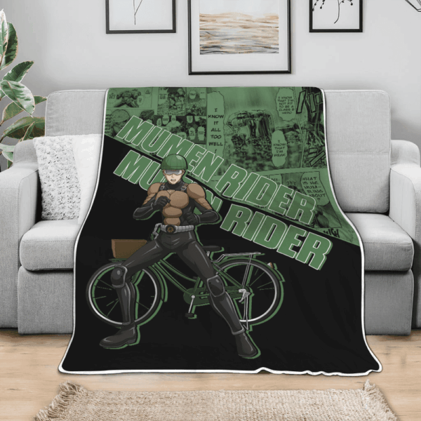 Plaid Mumen Rider One Punch Man Couverture Plaid Polaire Plaid Canapé – Image 3