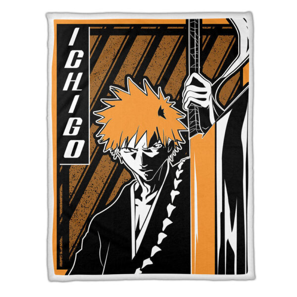 Plaid Ichigo Kurosaki Bleach 01 Couverture Plaid Polaire Plaid Canapé – Image 3