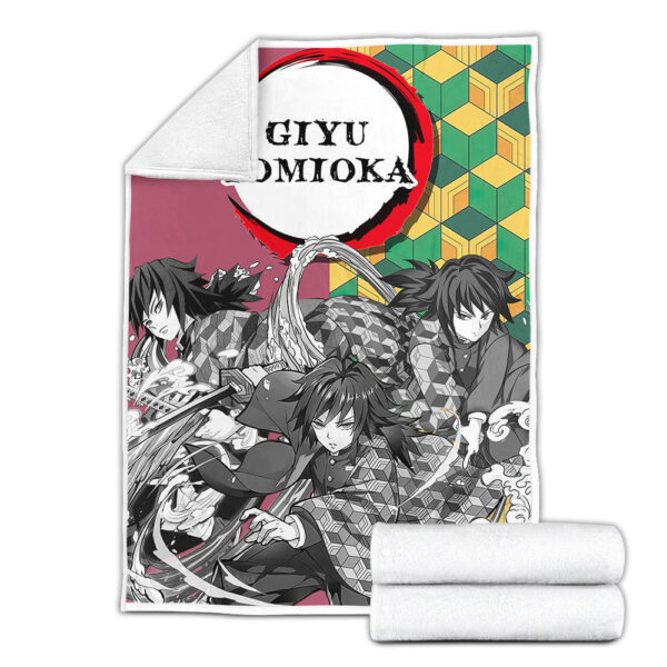Plaid Giyu Tomioka Demon Slayer Couverture Plaid Polaire Plaid Canapé – Image 2