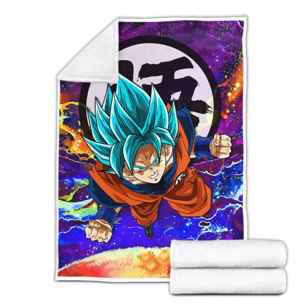 Plaid Goku Blue Dragon Ball DBZ 01 Couverture Plaid Polaire Plaid Canapé – Image 2