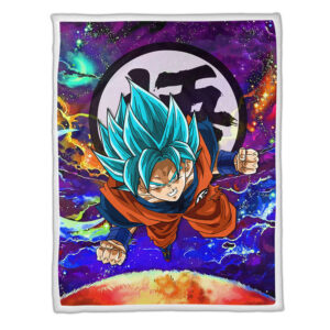 Plaid Goku Blue Dragon Ball DBZ 01 Couverture Plaid Polaire Plaid Canapé