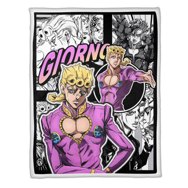 Plaid Giorno Giovanna JJBA JoJo's bizarre adventure Couverture Plaid Polaire Plaid Canapé