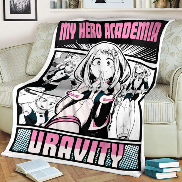 Plaid Ochako Uraraka My Hero Academia Couverture Plaid Polaire Plaid Canapé – Image 2