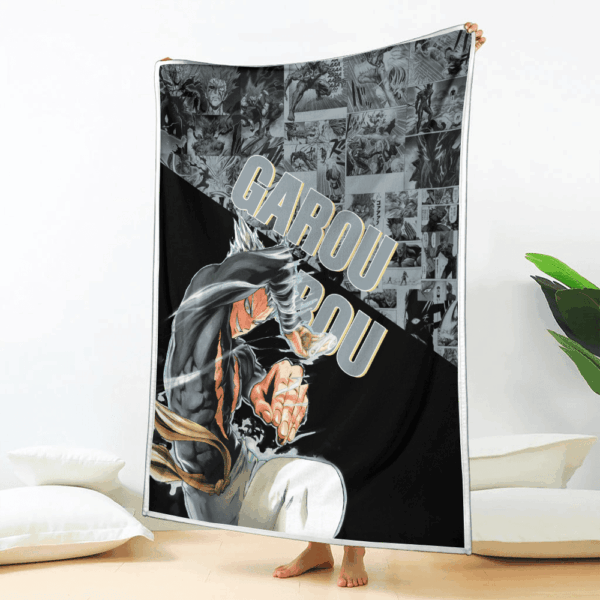 Plaid Garou One Punch Man Couverture Plaid Polaire Plaid Canapé – Image 2