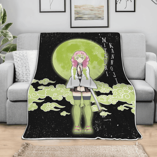Plaid Mitsuri Kanroji Demon Slayer Couverture Plaid Polaire Plaid Canapé – Image 3