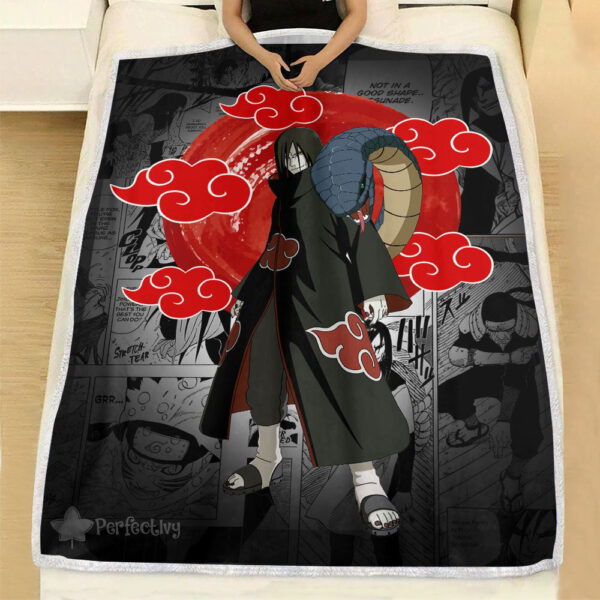 Plaid Orochimaru Akatsuki Naruto Couverture Plaid Polaire Plaid Canapé – Image 3