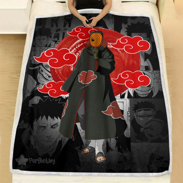 Plaid Obito Uchiha Akatsuki Naruto Couverture Plaid Polaire Plaid Canapé – Image 3