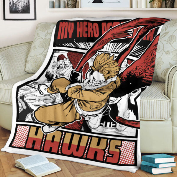 Plaid Hawks Keigo Takami My Hero Academia Couverture Plaid Polaire Plaid Canapé – Image 2