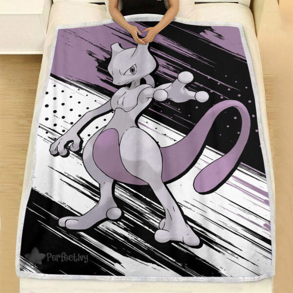 Plaid Pokémon Mewtwo Couverture Plaid Polaire Plaid Canapé