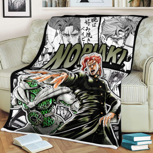 Plaid Kakyoin Noriaki JJBA JoJo's bizarre adventure Couverture Plaid Polaire Plaid Canapé – Image 3