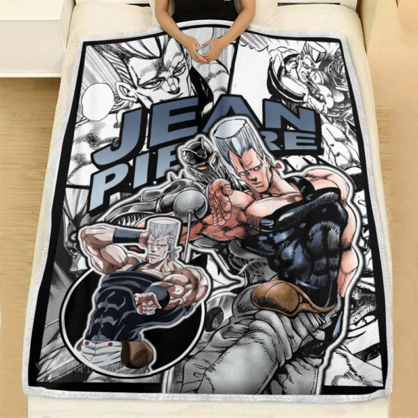 Plaid Jean Pierre Polnareff JJBA JoJo's bizarre adventure Couverture Plaid Polaire Plaid Canapé – Image 2