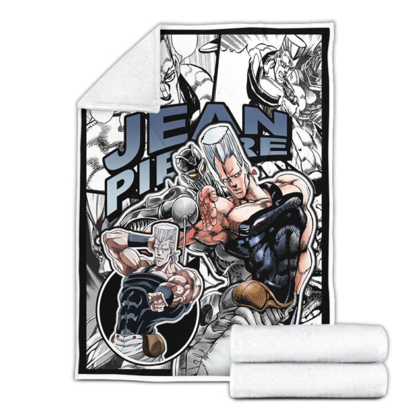 Plaid Jean Pierre Polnareff JJBA JoJo's bizarre adventure Couverture Plaid Polaire Plaid Canapé – Image 3