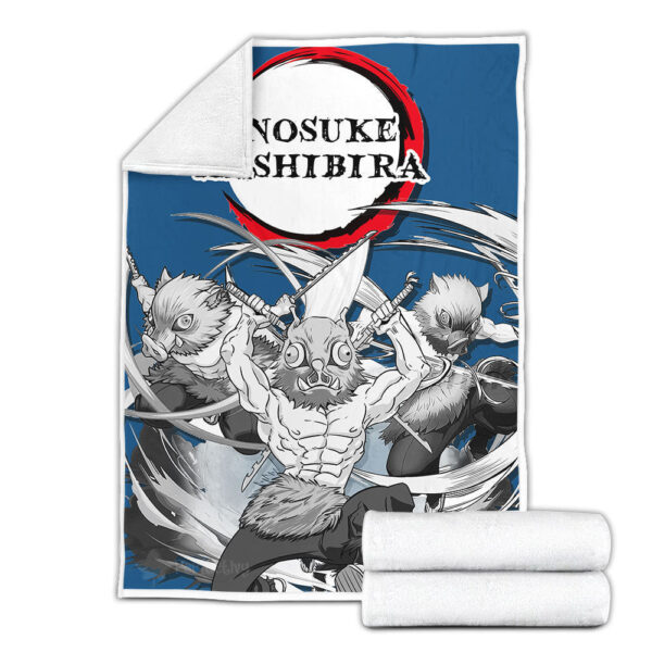 Plaid Inosuke Demon Slayer Couverture Plaid Polaire Plaid Canapé – Image 2
