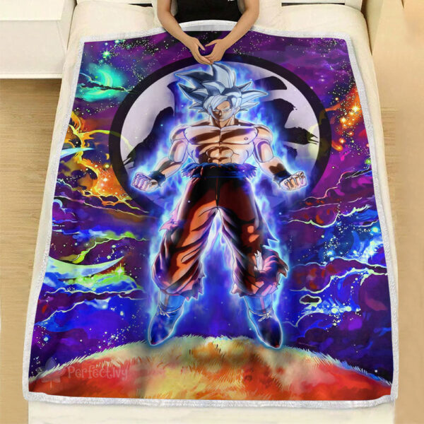 Plaid Goku Ultra Instinct Dragon Ball DBZ Couverture Plaid Polaire Plaid Canapé – Image 3