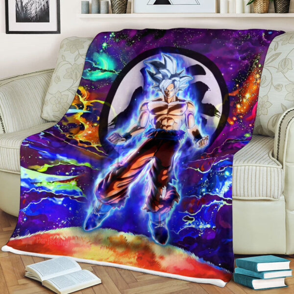 Plaid Goku Ultra Instinct Dragon Ball DBZ Couverture Plaid Polaire Plaid Canapé