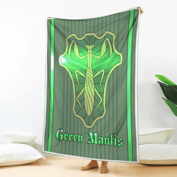 Plaid Green Mantis Magic Knights Black Clover Couverture Plaid Polaire Plaid Canapé – Image 2