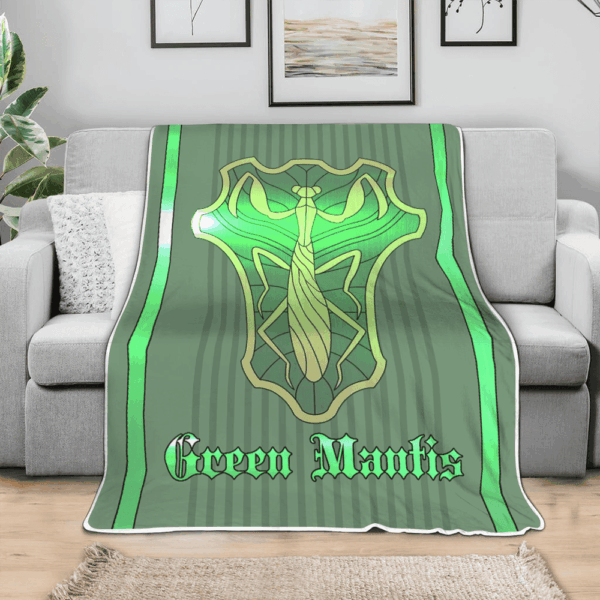Plaid Green Mantis Magic Knights Black Clover Couverture Plaid Polaire Plaid Canapé – Image 3