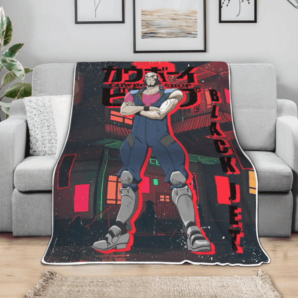 Plaid Jet Black Cowboy Bebop Couverture Plaid Polaire Plaid Canapé – Image 3