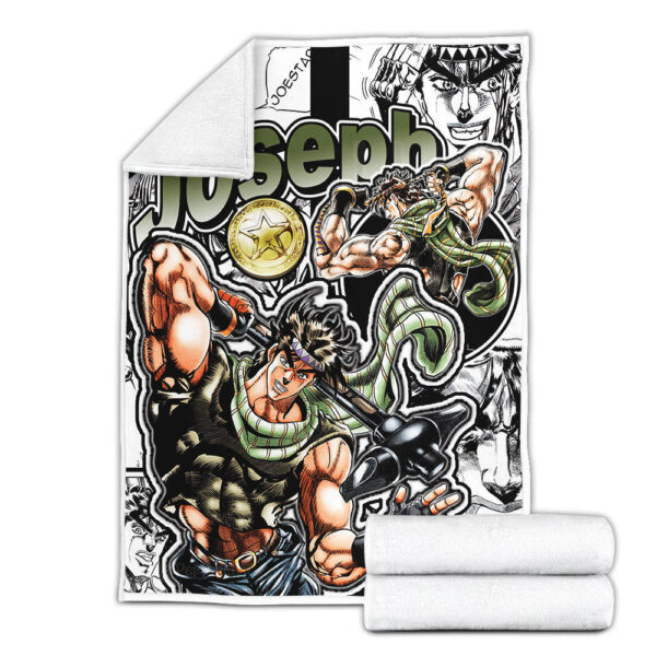 Plaid Joseph Joestar JJBA JoJo's bizarre adventure Couverture Plaid Polaire Plaid Canapé – Image 3