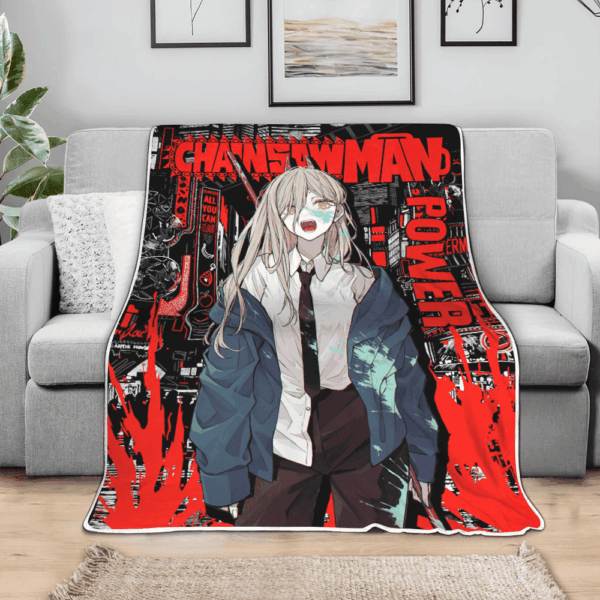 Plaid Power Chainsaw Man 02 Couverture Plaid Polaire Plaid Canapé – Image 3