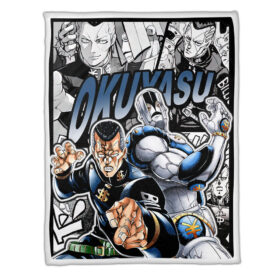 Plaid Okuyasu Nijimura JJBA JoJo’s bizarre adventure Couverture Plaid Polaire Plaid Canapé