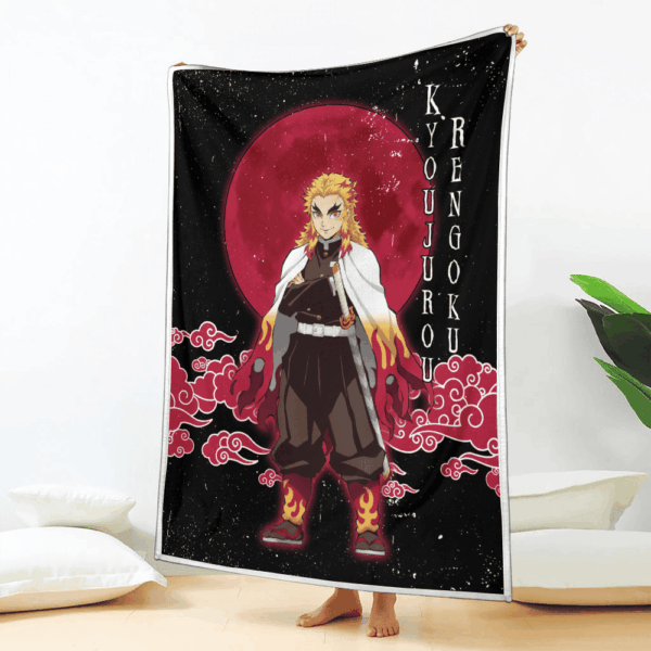 Plaid Kyoujurou Rengoku Demon Slayer Couverture Plaid Polaire Plaid Canapé – Image 2