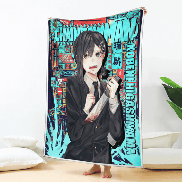 Plaid Kobeni Higashiyama Chainsaw Man 01 Couverture Plaid Polaire Plaid Canapé – Image 2