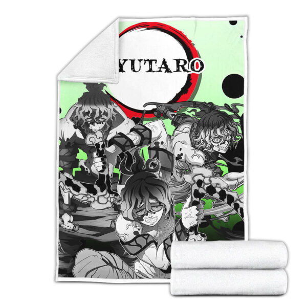 Plaid Gyutaro Demon Slayer Couverture Plaid Polaire Plaid Canapé – Image 2