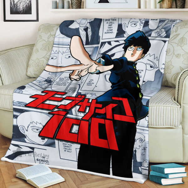 Plaid Shigeo Kageyama Mob Psycho 100 Couverture Plaid Polaire Plaid Canapé – Image 2