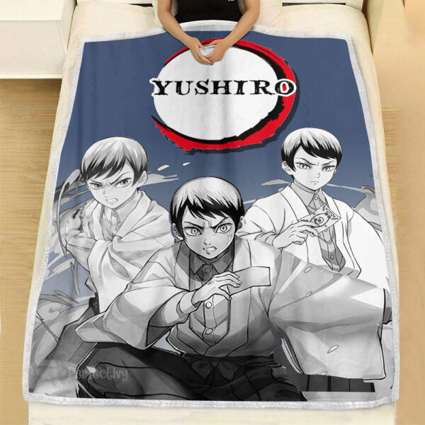 Plaid Yushiro Demon Slayer Couverture Plaid Polaire Plaid Canapé – Image 3