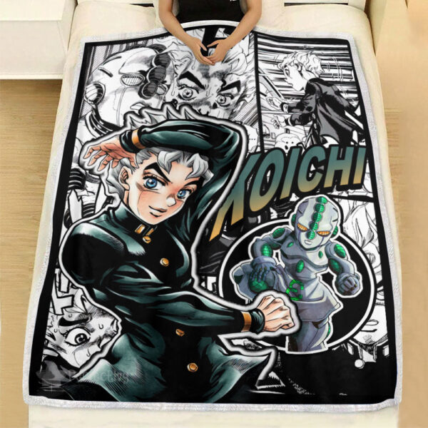 Plaid Koichi Hirose JJBA JoJo's bizarre adventure Couverture Plaid Polaire Plaid Canapé – Image 2