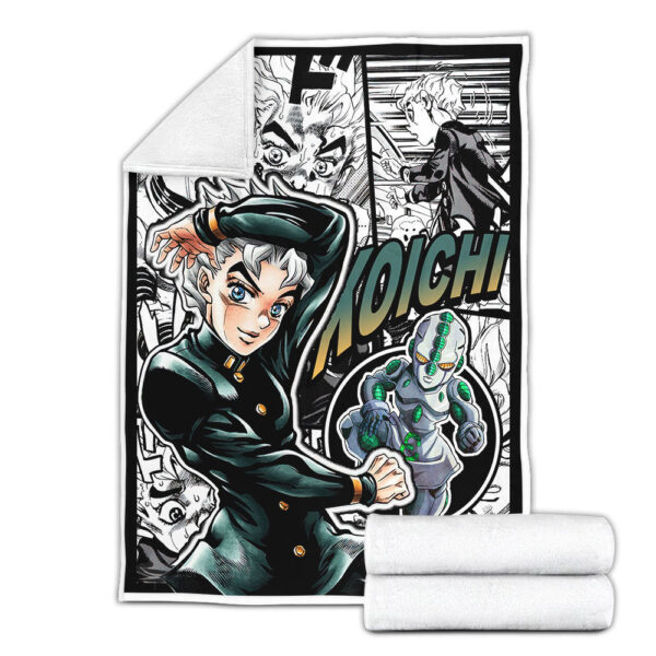 Plaid Koichi Hirose JJBA JoJo's bizarre adventure Couverture Plaid Polaire Plaid Canapé – Image 3