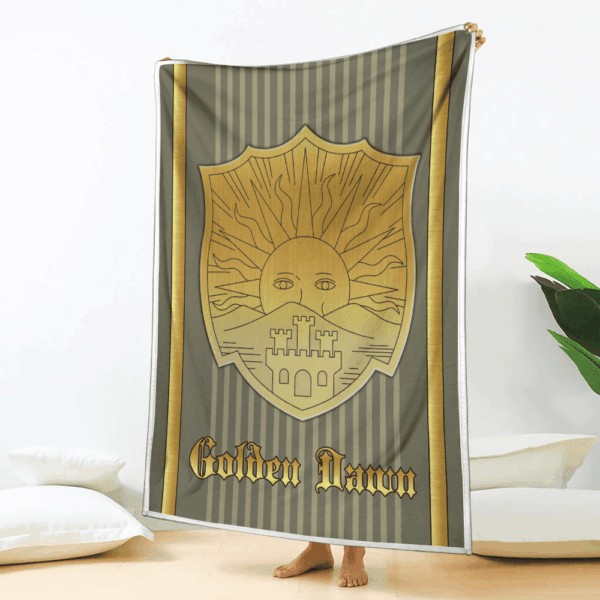 Plaid Golden Dawn Magic Knights Black Clover Couverture Plaid Polaire Plaid Canapé – Image 2
