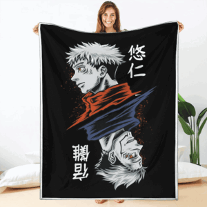 Plaid Sukuna and Yuji Itadori Jujutsu Kaisen Couverture Plaid Polaire Plaid Canapé