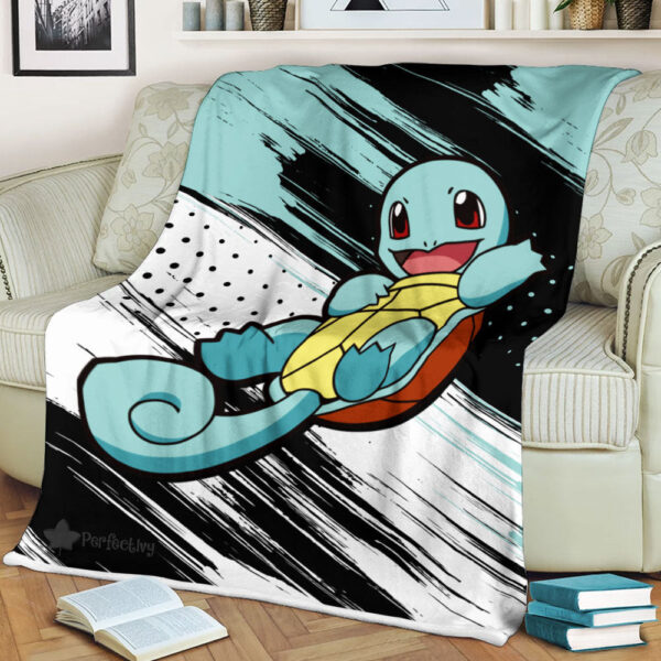 Plaid Pokémon Carapuce Couverture Plaid Polaire Plaid Canapé – Image 2