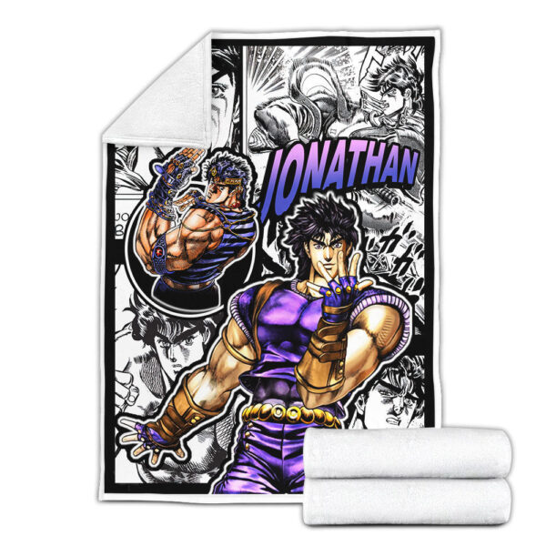Plaid Jonathan Joestar JJBA JoJo's bizarre adventure Couverture Plaid Polaire Plaid Canapé – Image 3