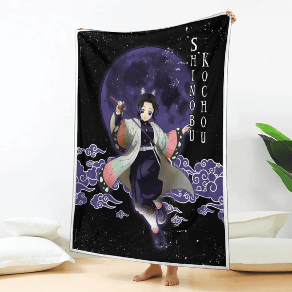 Plaid Shinobu Kochou Demon Slayer Couverture Plaid Polaire Plaid Canapé – Image 2