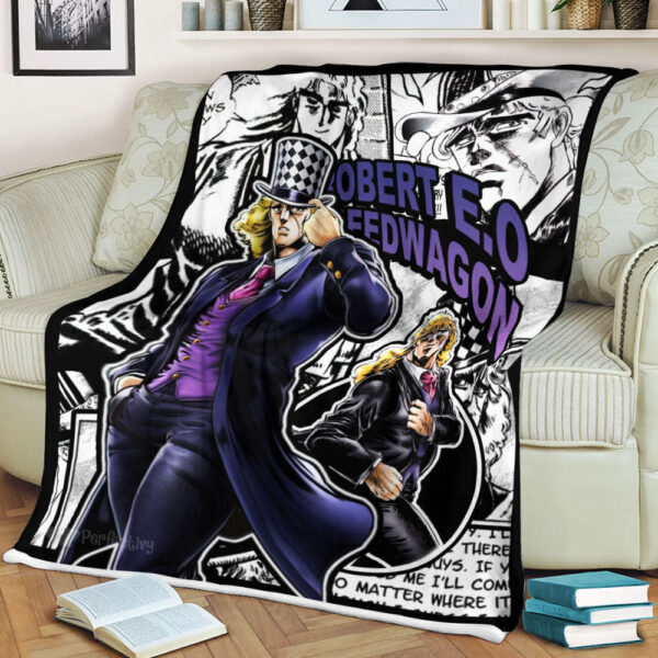 Plaid Robert E. O. Speedwagon JJBA JoJo's bizarre adventure Couverture Plaid Polaire Plaid Canapé – Image 2