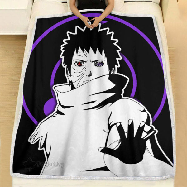 Plaid Uchiha Obito Naruto 01 Couverture Plaid Polaire Plaid Canapé – Image 2
