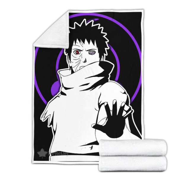 Plaid Uchiha Obito Naruto 01 Couverture Plaid Polaire Plaid Canapé – Image 3